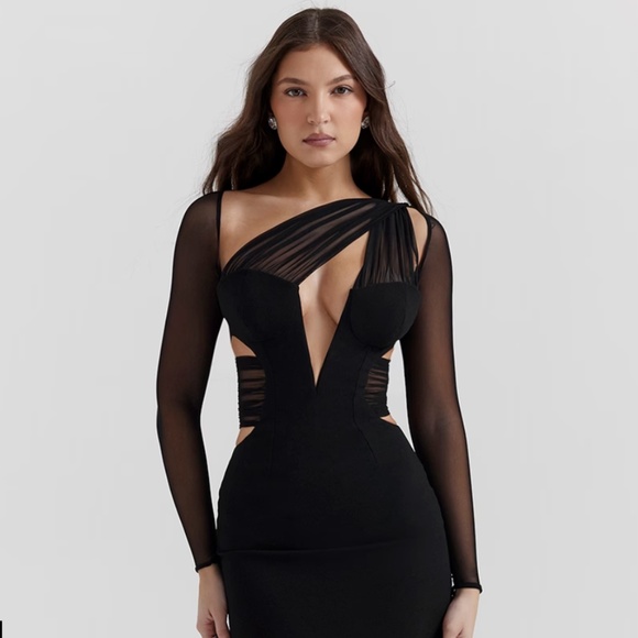 House of CB Dresses & Skirts - House of CB ‘Zahra’ Black Plunge Maxi Dress